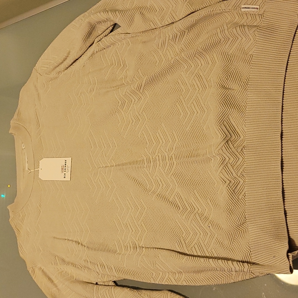 Brand new Ben Sherman sweater with awesome pattern!  Mens XL wheat color.